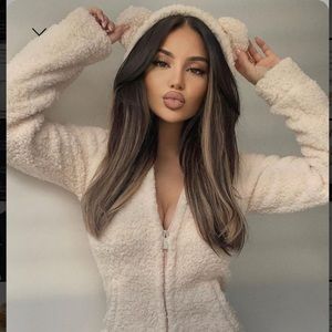 Fashion Nova Baby Bear Hug PJ Romper Onsie- Rose